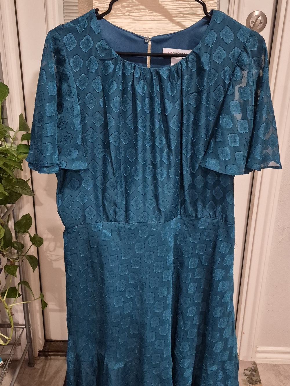 Liz Claiborne Teal Textured Midi Dress